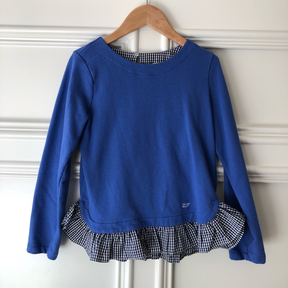 Like new Vineyard Vines ruffle shirt 10/12